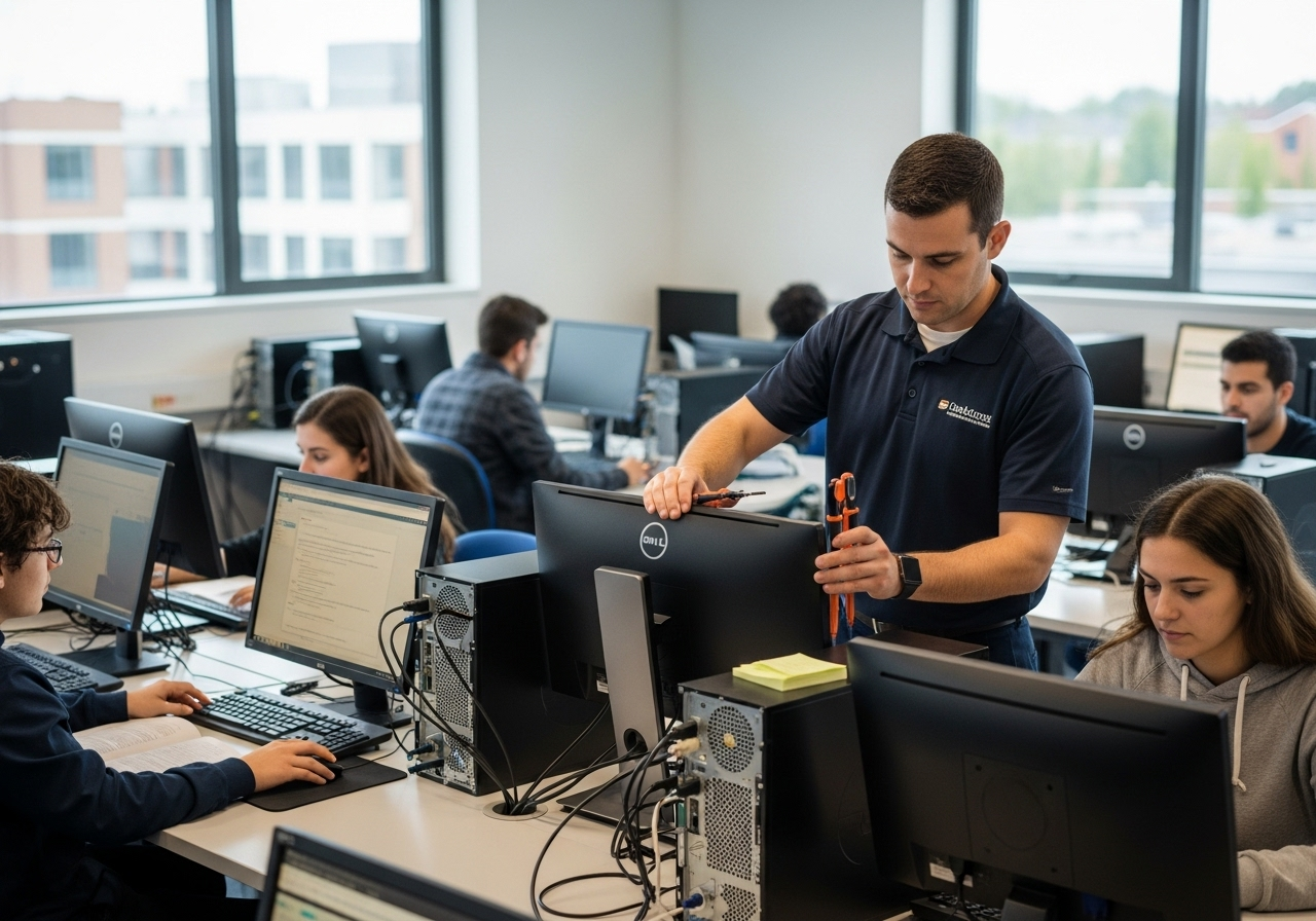 Servicio técnico de computadores para universidades.